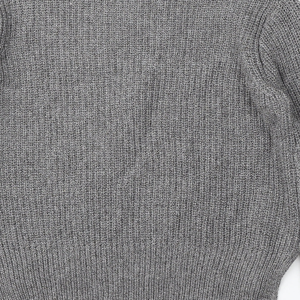 H&M Womens Grey Round Neck Acrylic Pullover Jumper Size M