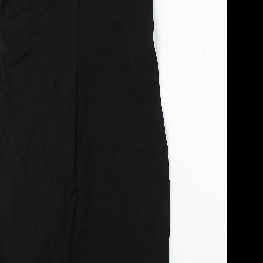 H&M Womens Black Polyester Bodycon Size M Round Neck Zip