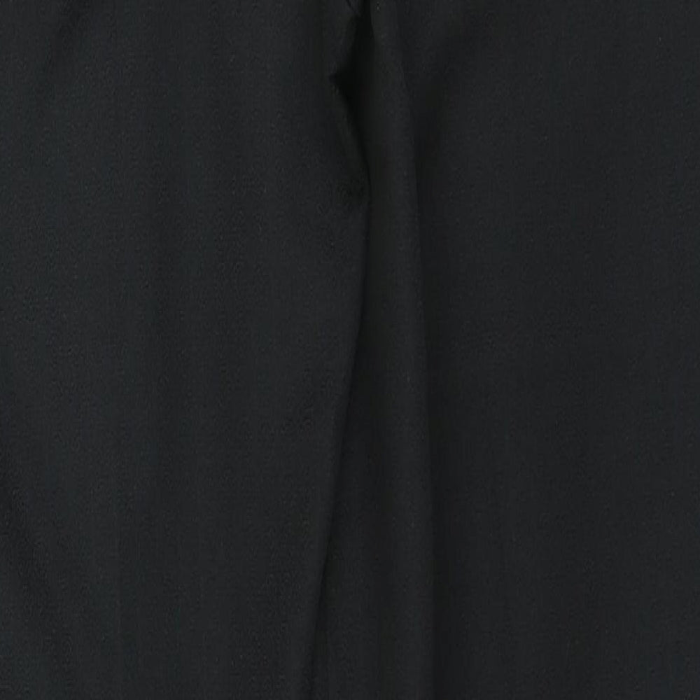 Dunnes Stores Womens Black Geometric Polyester Trousers Size 12 L26 in Regular Zip