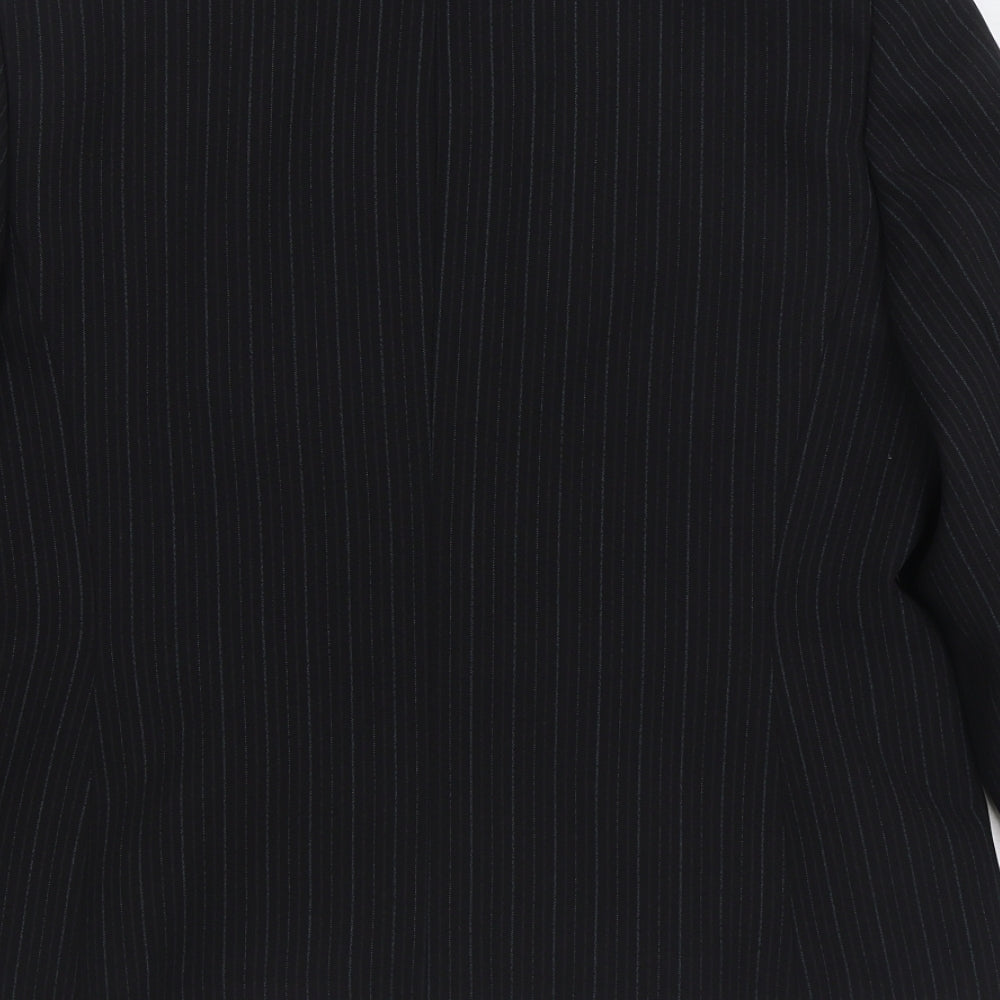 Modern Classic Womens Black Striped Jacket Blazer Size 12 Button