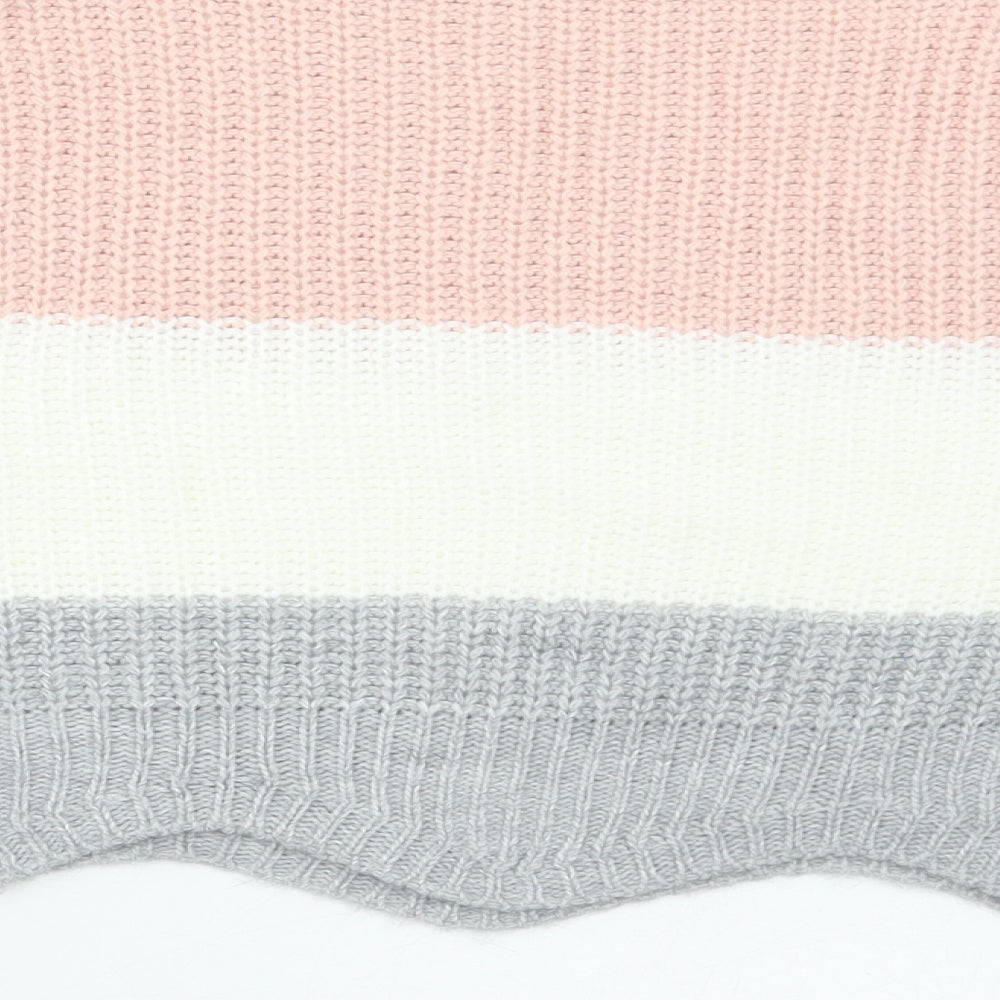 Cameo Rose Womens Multicoloured Square Neck Acrylic Pullover Jumper Size M - Colourblock