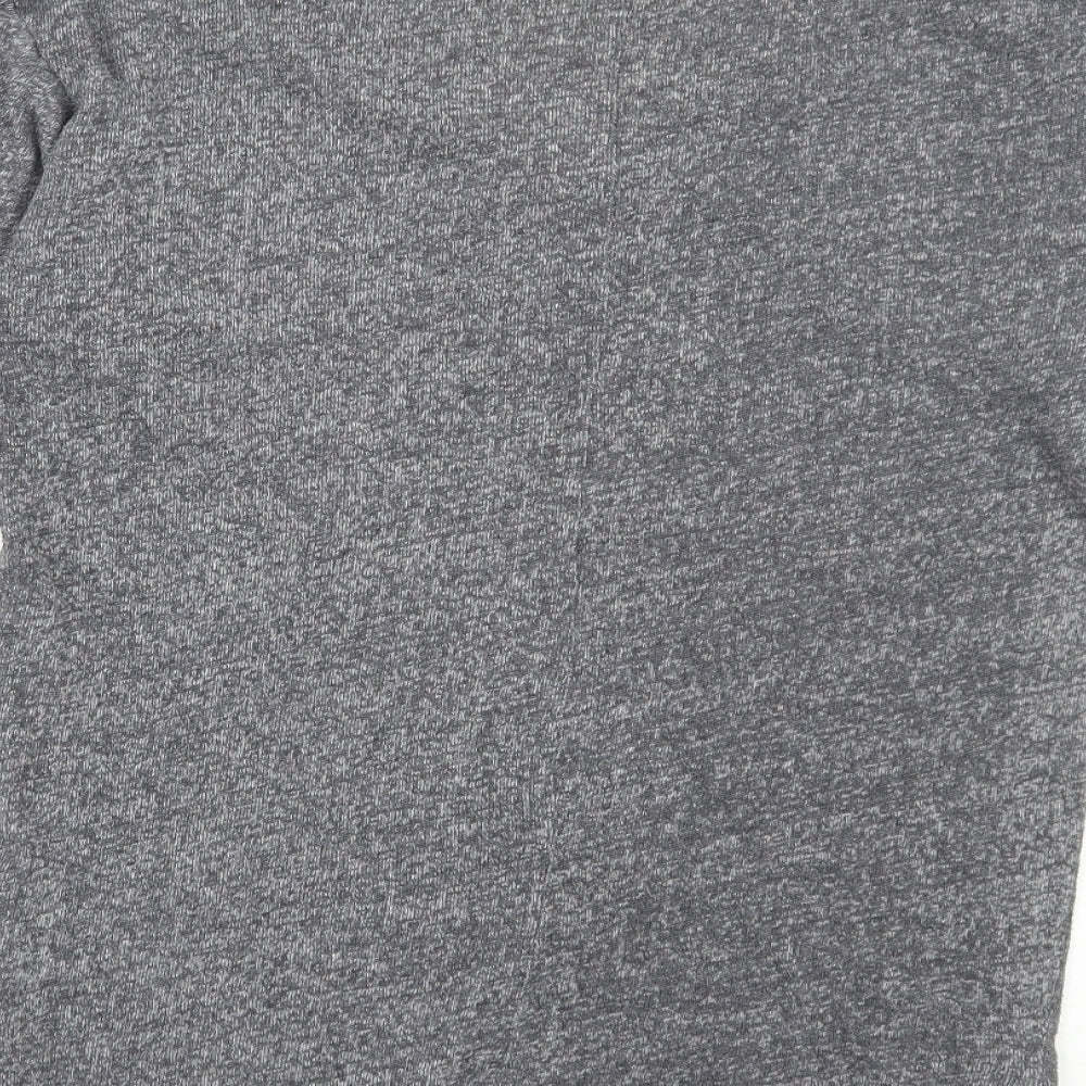 Divided by H&M Womens Grey V-Neck Cotton Pullover Jumper Size XS