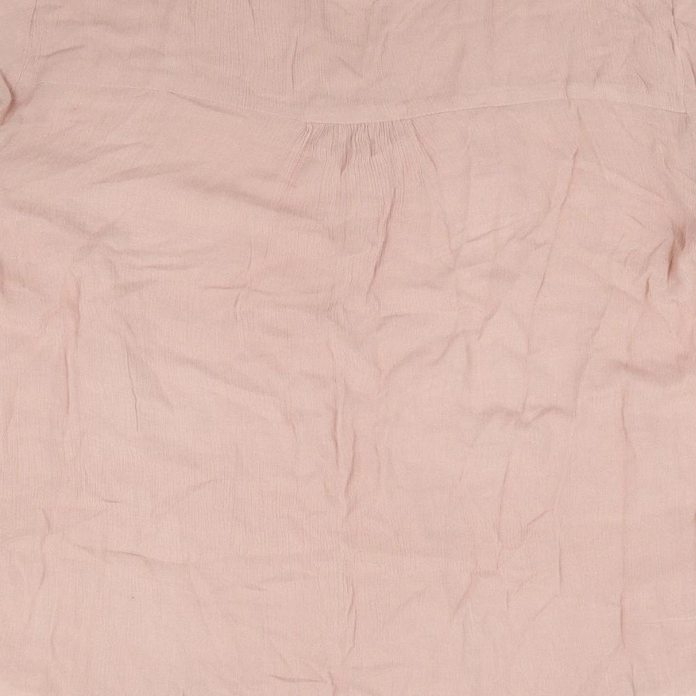 Kaffe Womens Pink Viscose Basic Blouse Size L V-Neck