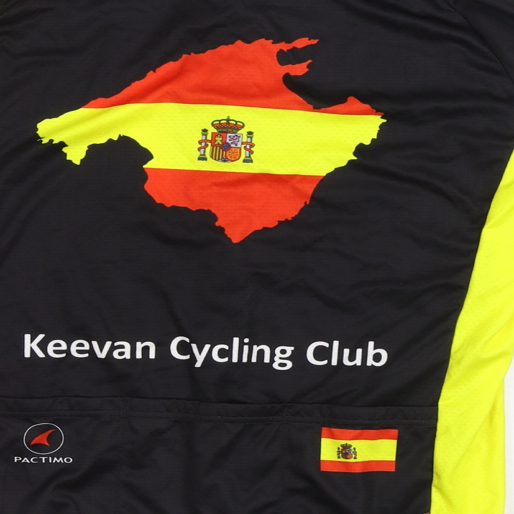 Pactimo Mens Multicoloured Geometric Jacket Size XL Zip - Keevan Cycling Club
