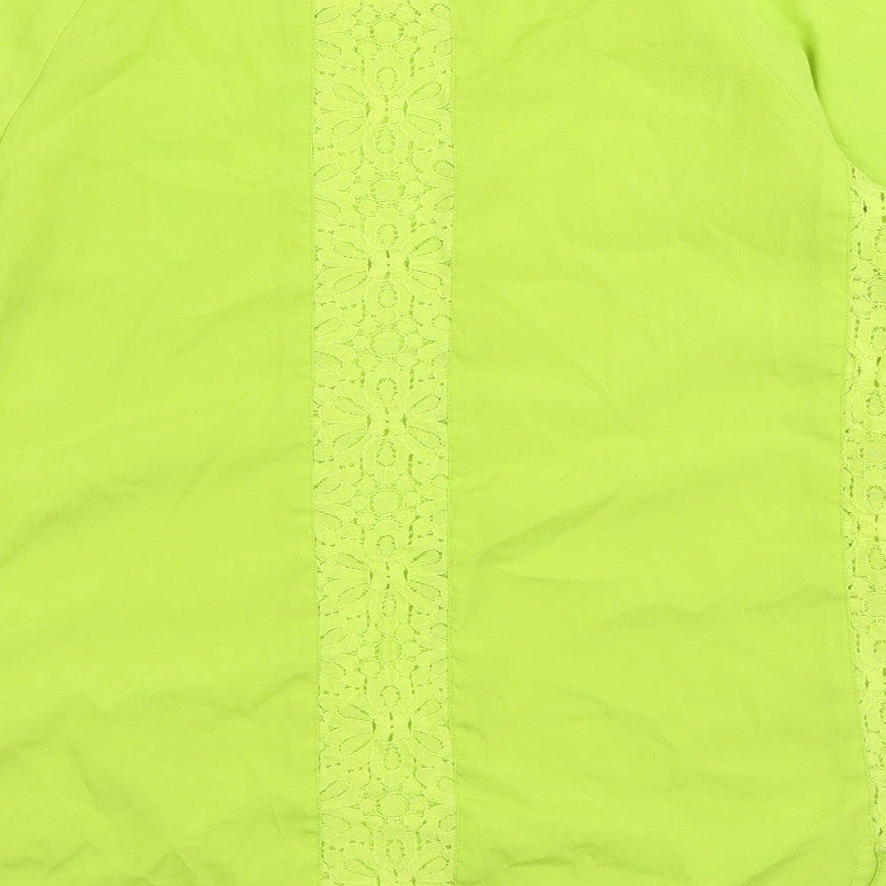 Penny Black Womens Green Polyester Basic Blouse Size 10 Boat Neck