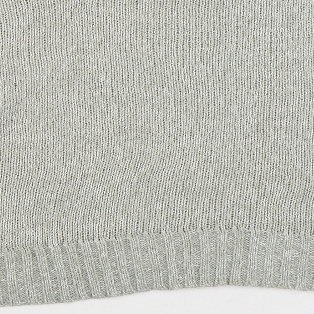 New Look Womens Grey Round Neck Acrylic Pullover Jumper Size M