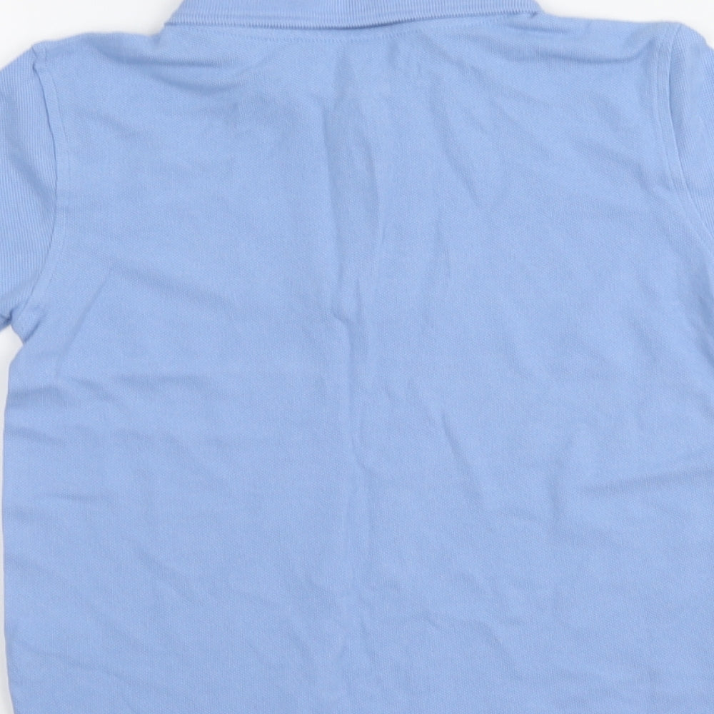 Dunnes Stores Boys Blue Cotton Basic Polo Size 5-6 Years Collared Button