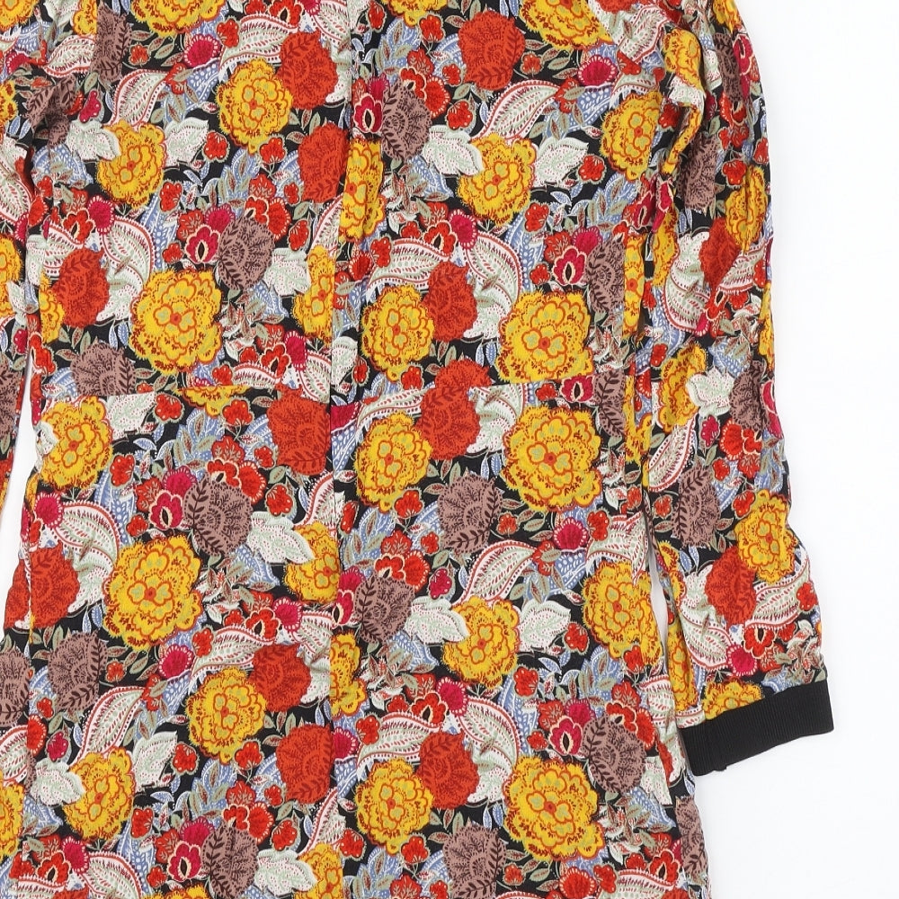 TRF Collection Womens Multicoloured Geometric Polyester A-Line Size M Round Neck Zip