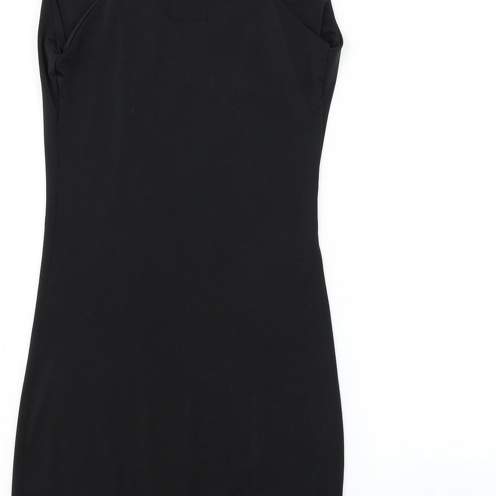 Nataya Womens Black Polyester Tank Dress Size S Square Neck Pullover