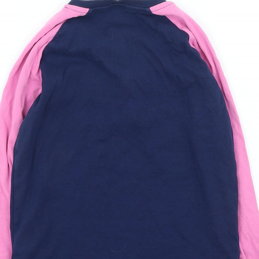 Marks & Spencer Girls Blue Polyester Basic Casual Size 9-10 Years Henley Button - Be Kind