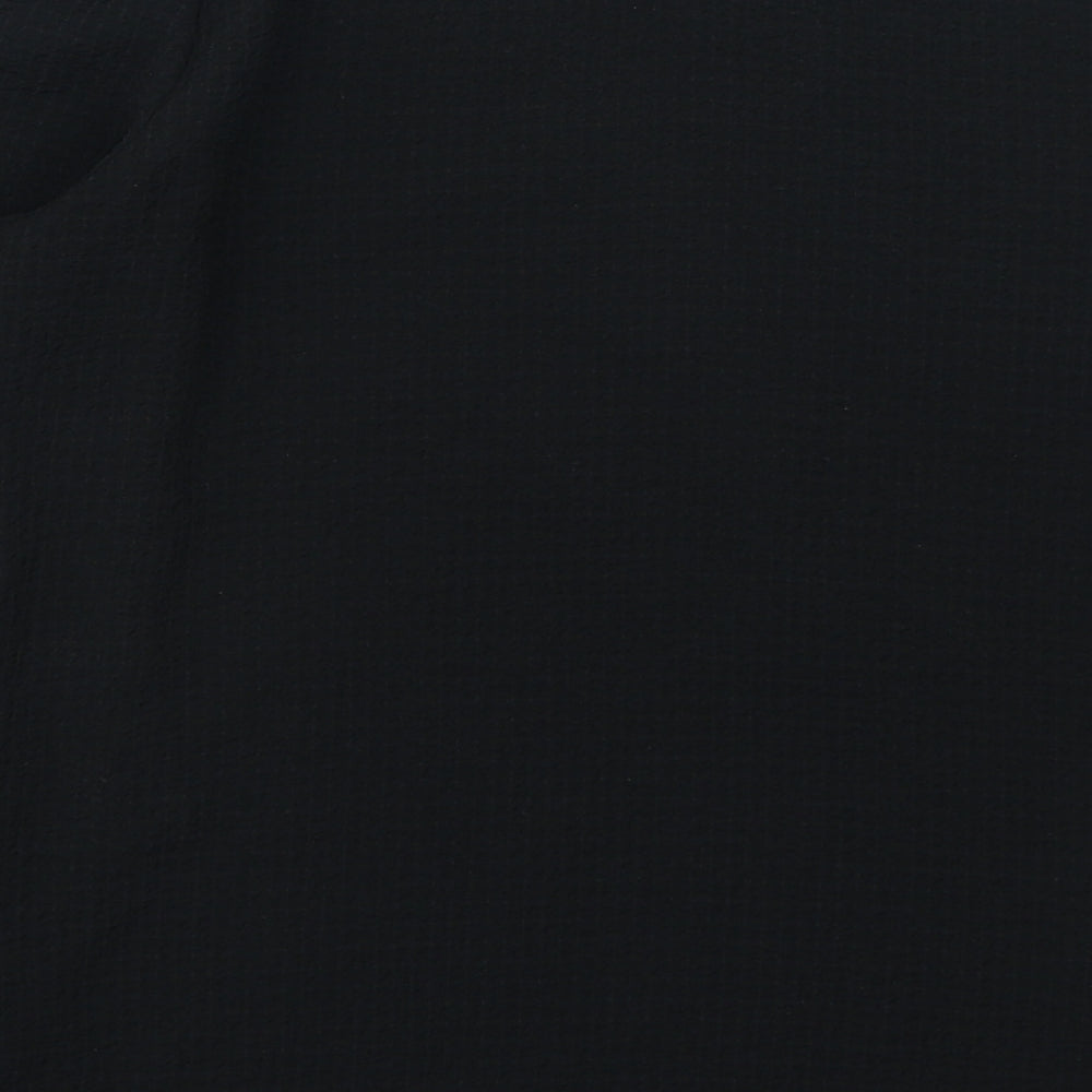 Gallery Womens Black Polyester Basic Blouse Size 8 Round Neck