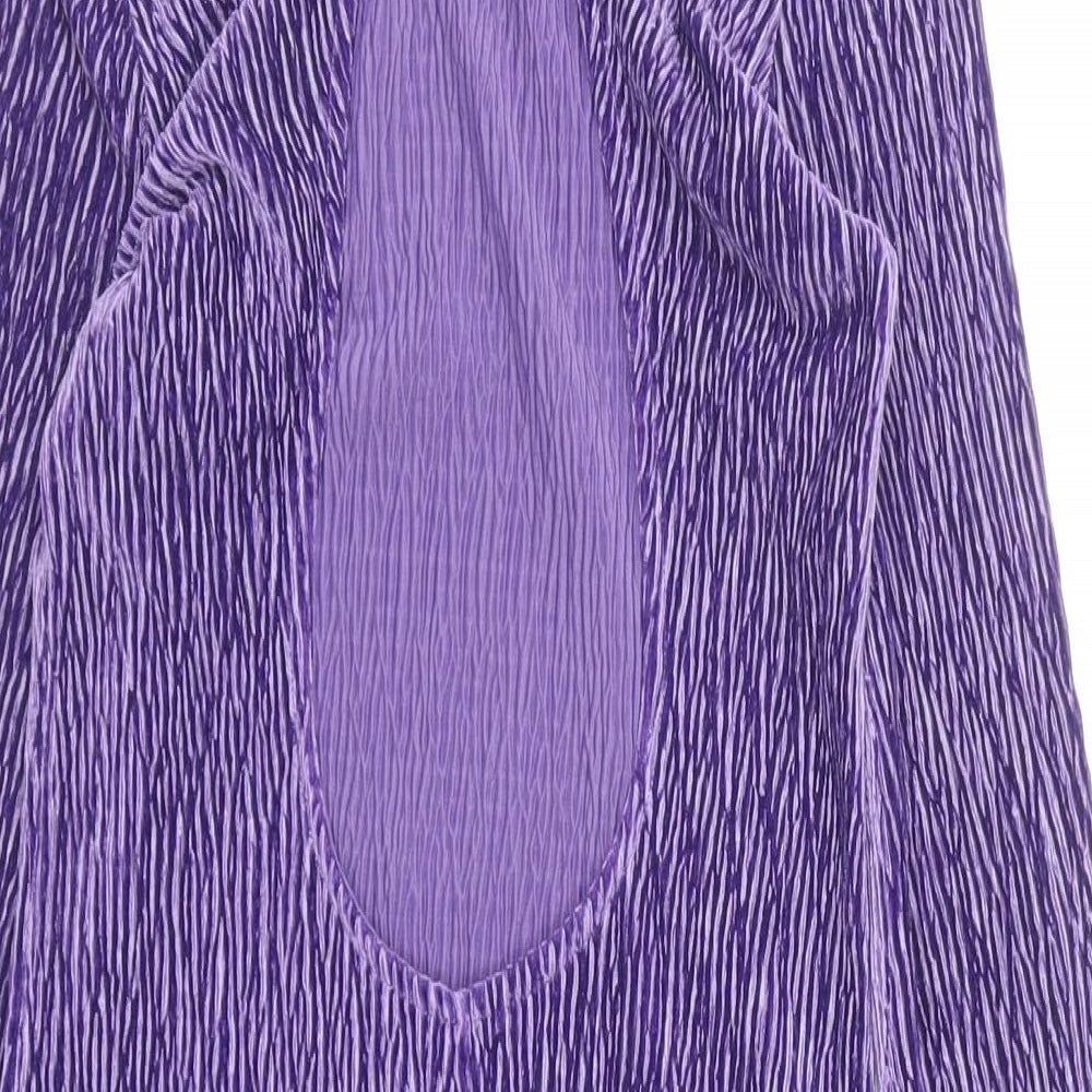 H&M Womens Purple Polyester Bodycon Size XS High Neck Pullover