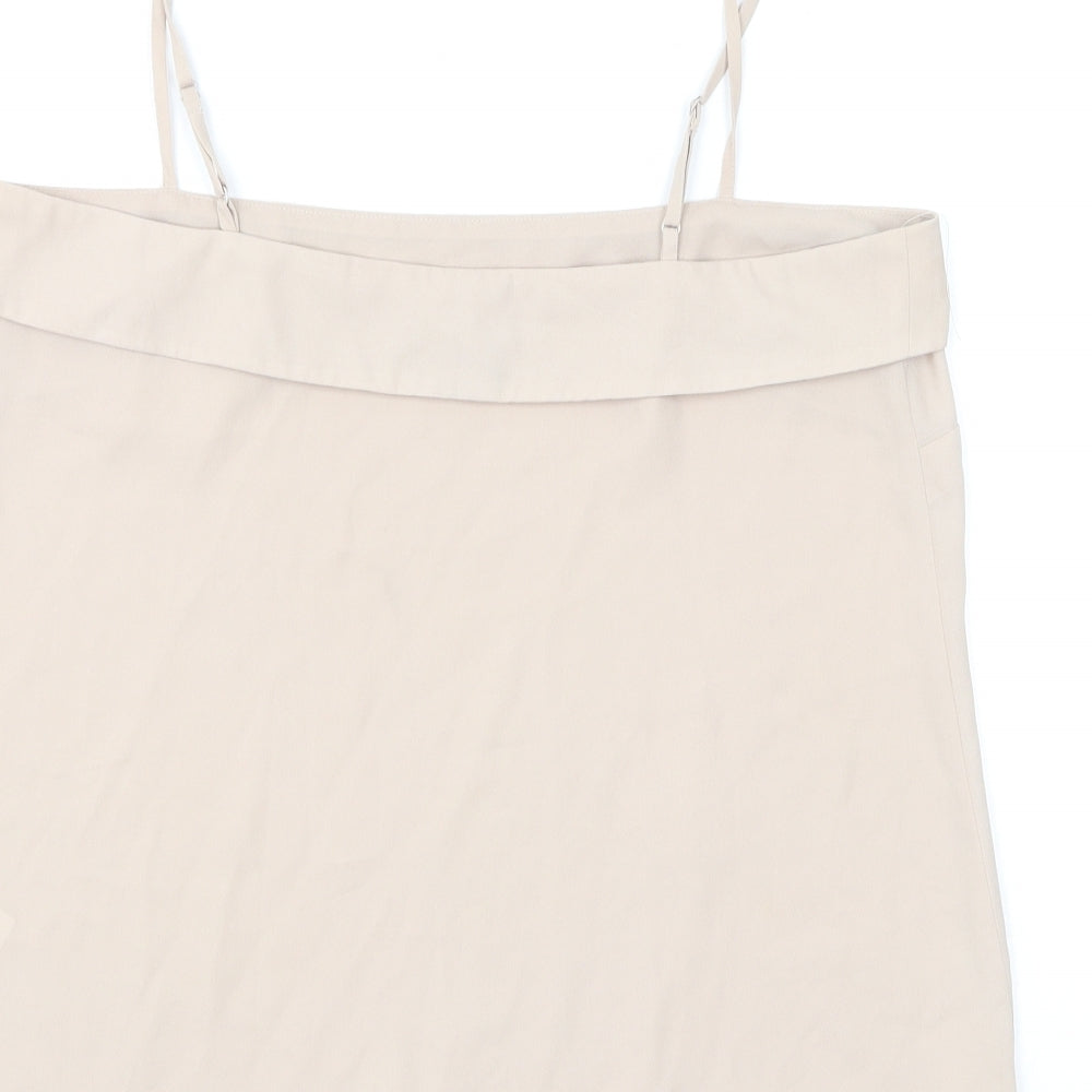 Warehouse Womens Beige Polyester Camisole T-Shirt Size 12 Square Neck