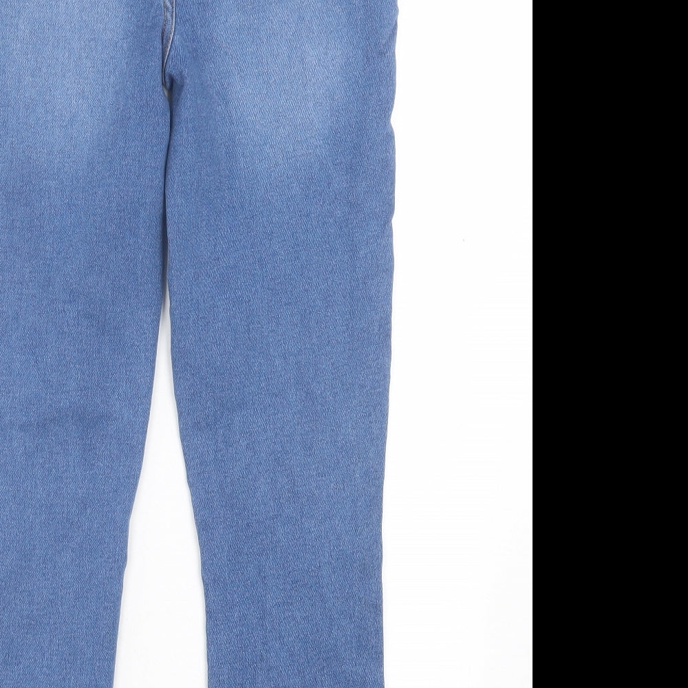 JustFab Womens Blue Cotton Skinny Jeans Size 32 in L26 in Regular Button - Ankle Grazer