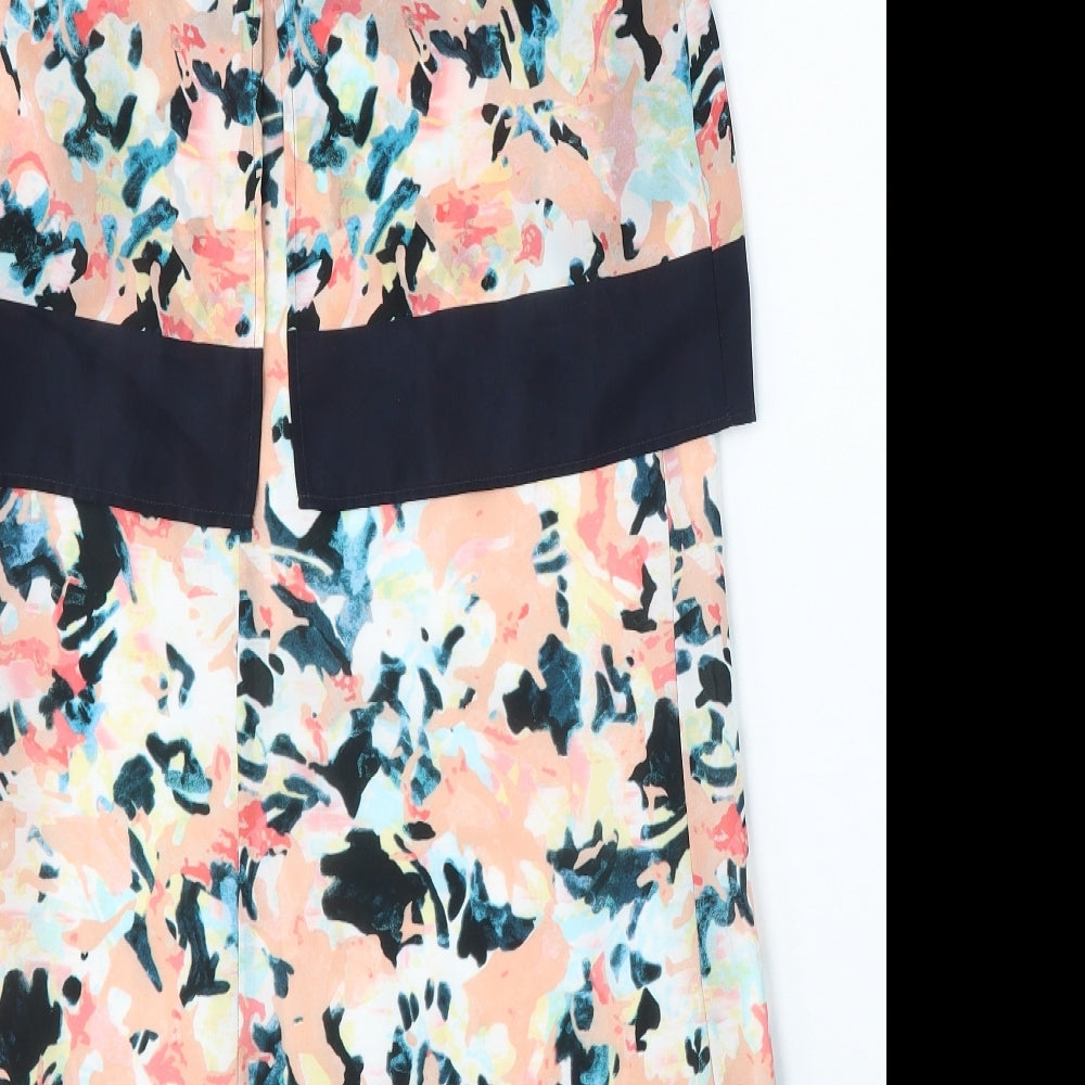 Gallery Womens Multicoloured Floral Polyester Shift Size 12 Round Neck Hook & Eye
