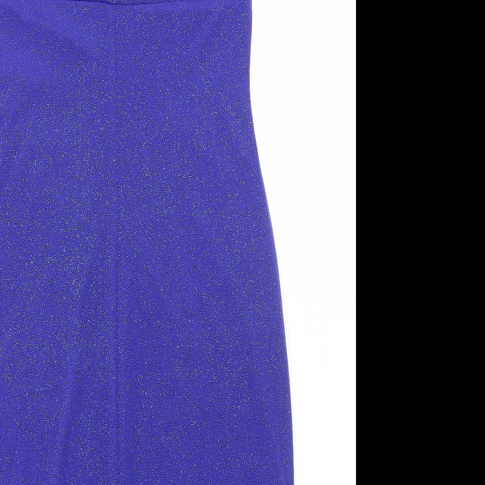RN Studio Womens Blue Polyester A-Line Size 10 V-Neck Pullover