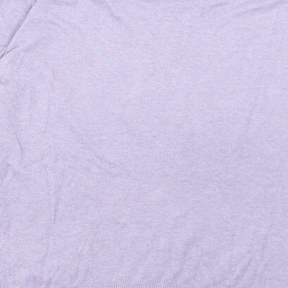 Dunnes Stores Womens Purple V-Neck Cotton Pullover Jumper Size XL