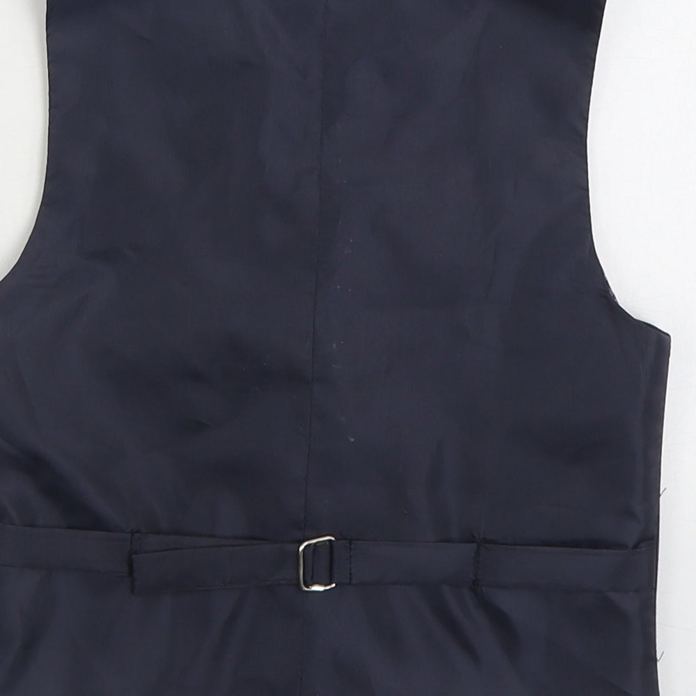 Preworn Boys Blue Jacket Waistcoat Size 5 Years Button