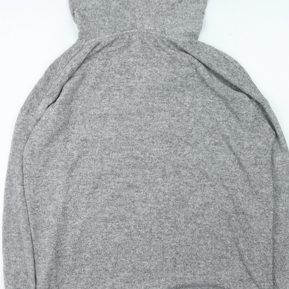 New Look Womens Grey Viscose Pullover Hoodie Size S Pullover