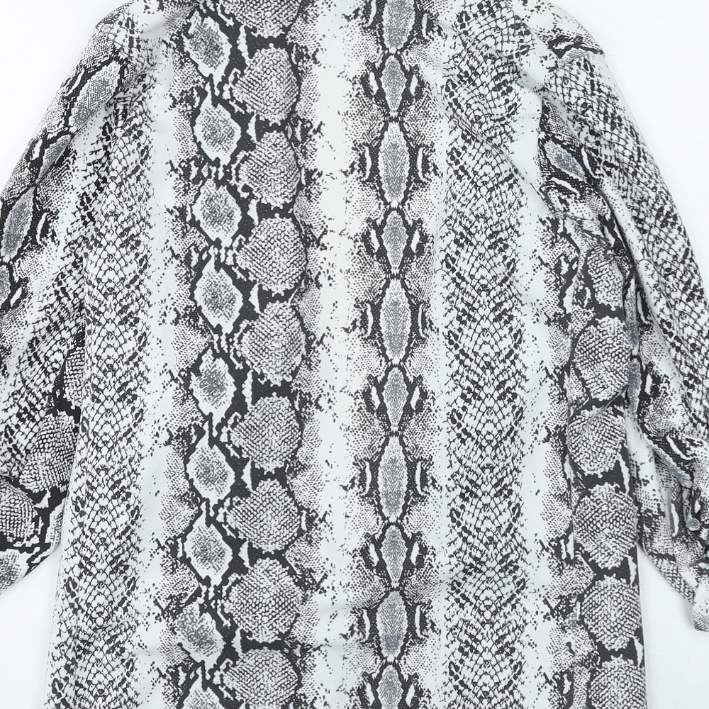 New Look Womens Grey Animal Print Jacket Size 10