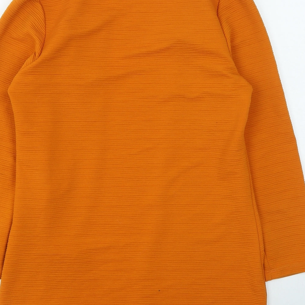 Only Womens Orange V-Neck Polyester Cardigan Jumper Size M