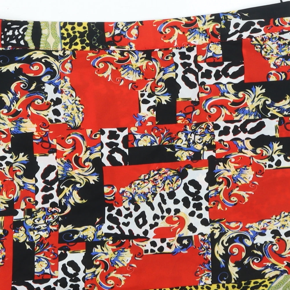Missi London Womens Multicoloured Geometric Polyester Mini Set Size 14 Zip - Animal Print