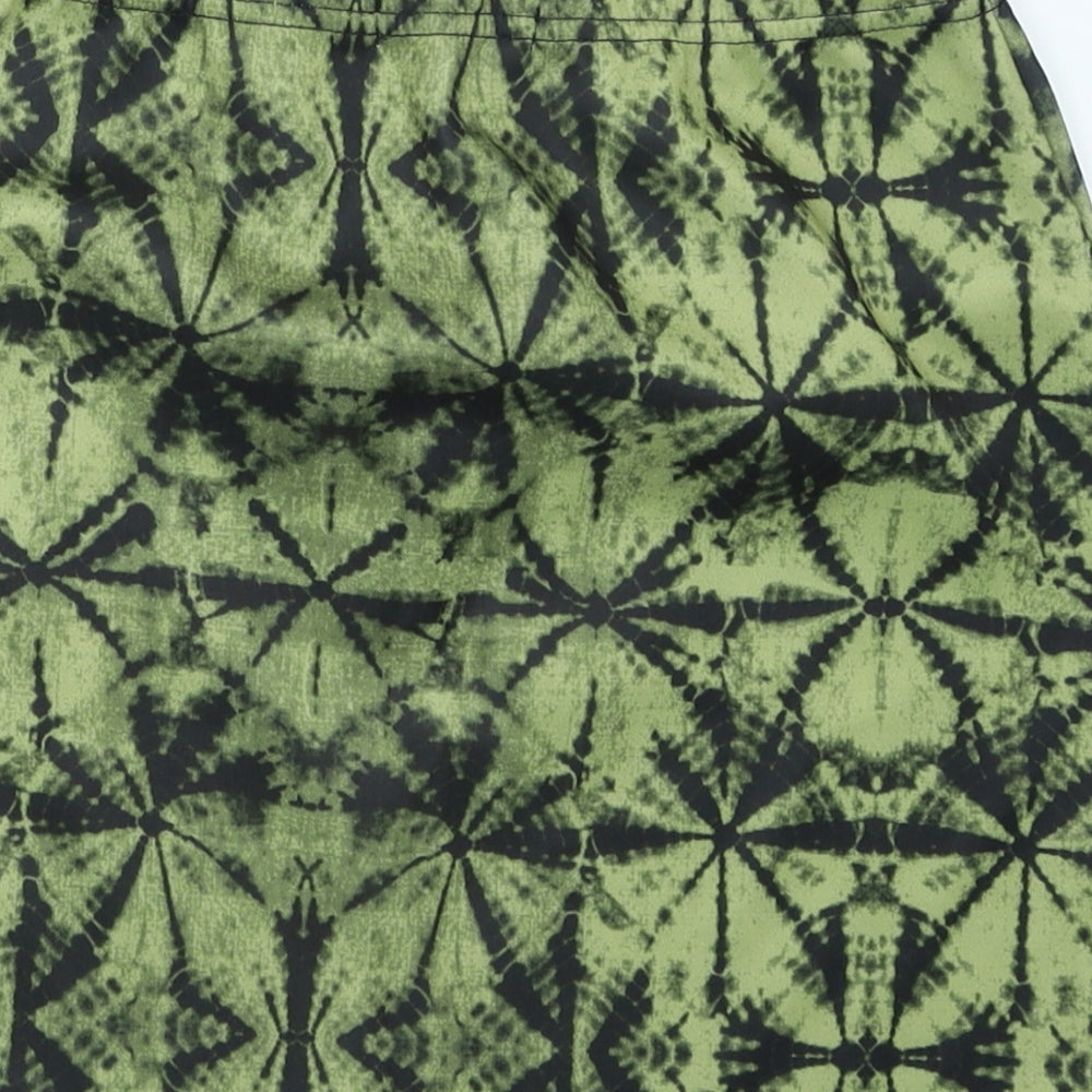 Urban Bliss Womens Green Geometric Polyester Mini Skirt Size L Zip