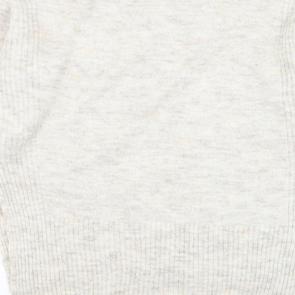 Divided by H&M Womens Ivory Round Neck Acrylic Pullover Jumper Size S