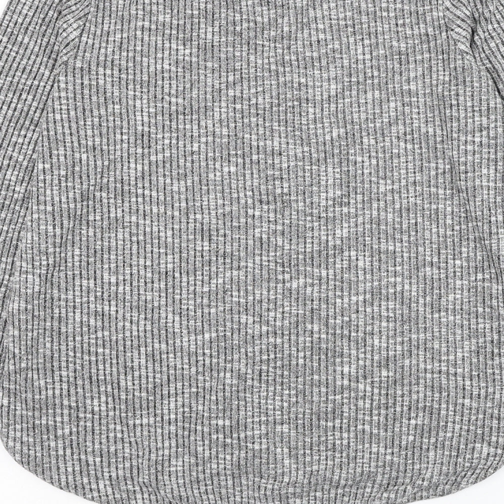 H&M Womens Grey Round Neck Viscose Pullover Jumper Size S - Ribbed