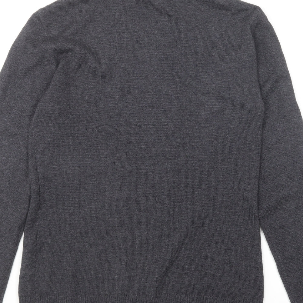 Marc Aurel Womens Grey Collared Acrylic Full Zip Jumper Size 6