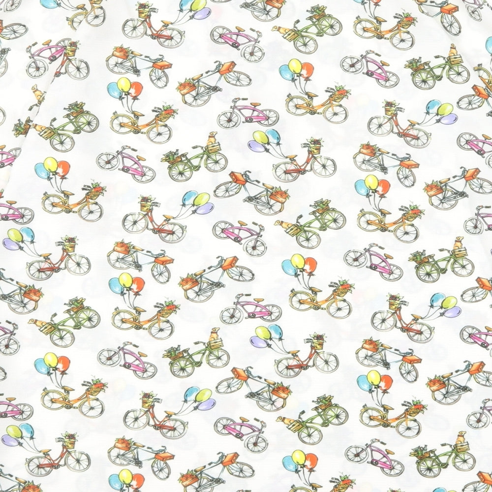 Hongo Womens Multicoloured Geometric Polyester Basic Blouse Size 12 V-Neck - Bikes