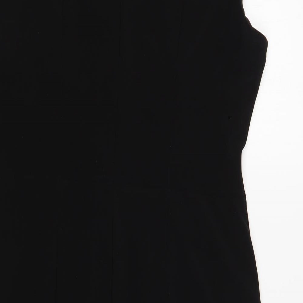 Country Casuals Womens Black Polyester A-Line Size M V-Neck Pullover
