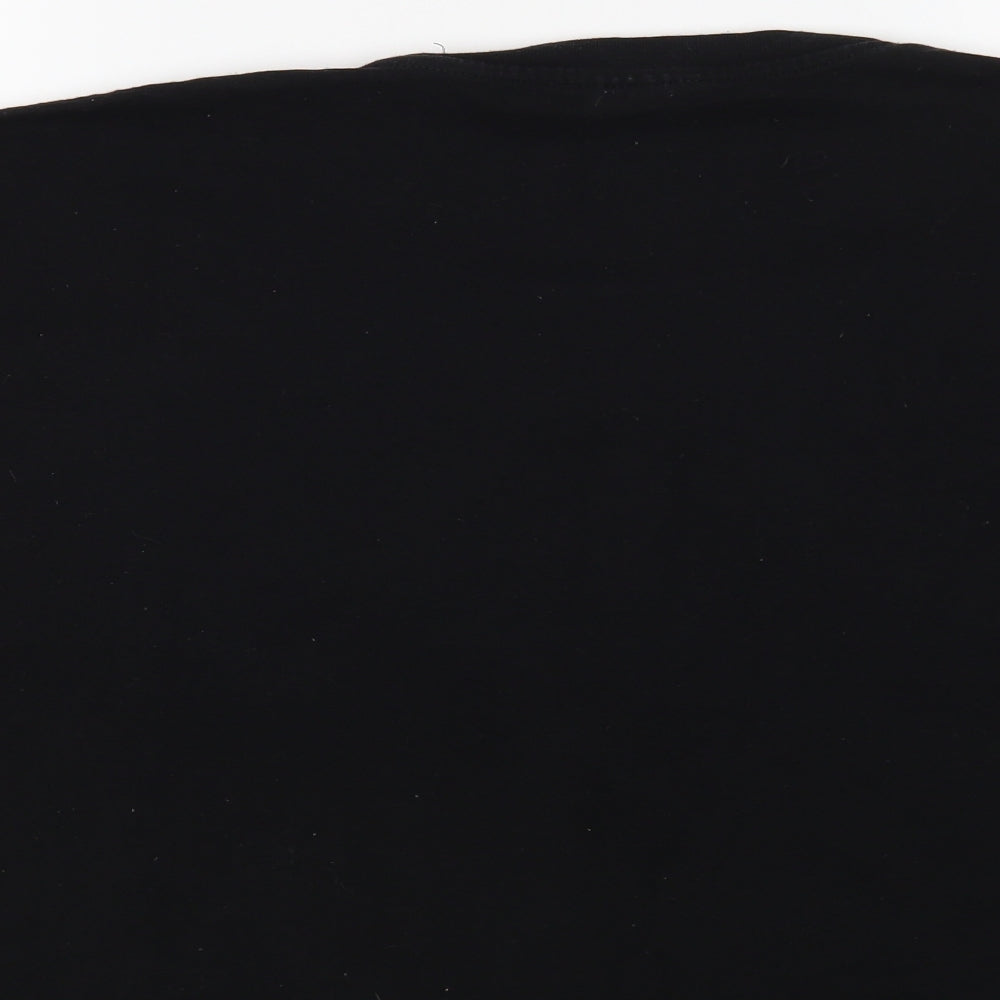 Topshop Womens Black Cotton Basic T-Shirt Size M Crew Neck - Sleepy Head