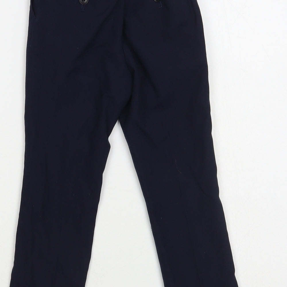 Next Boys Blue Polyester Dress Pants Trousers Size 4 Years Regular Button
