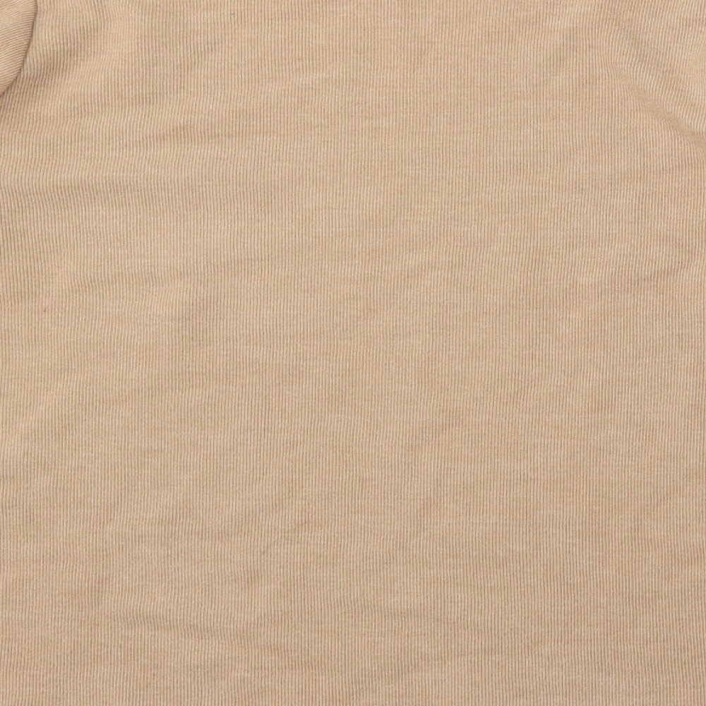 Zara Womens Brown Round Neck Cotton Pullover Jumper Size S
