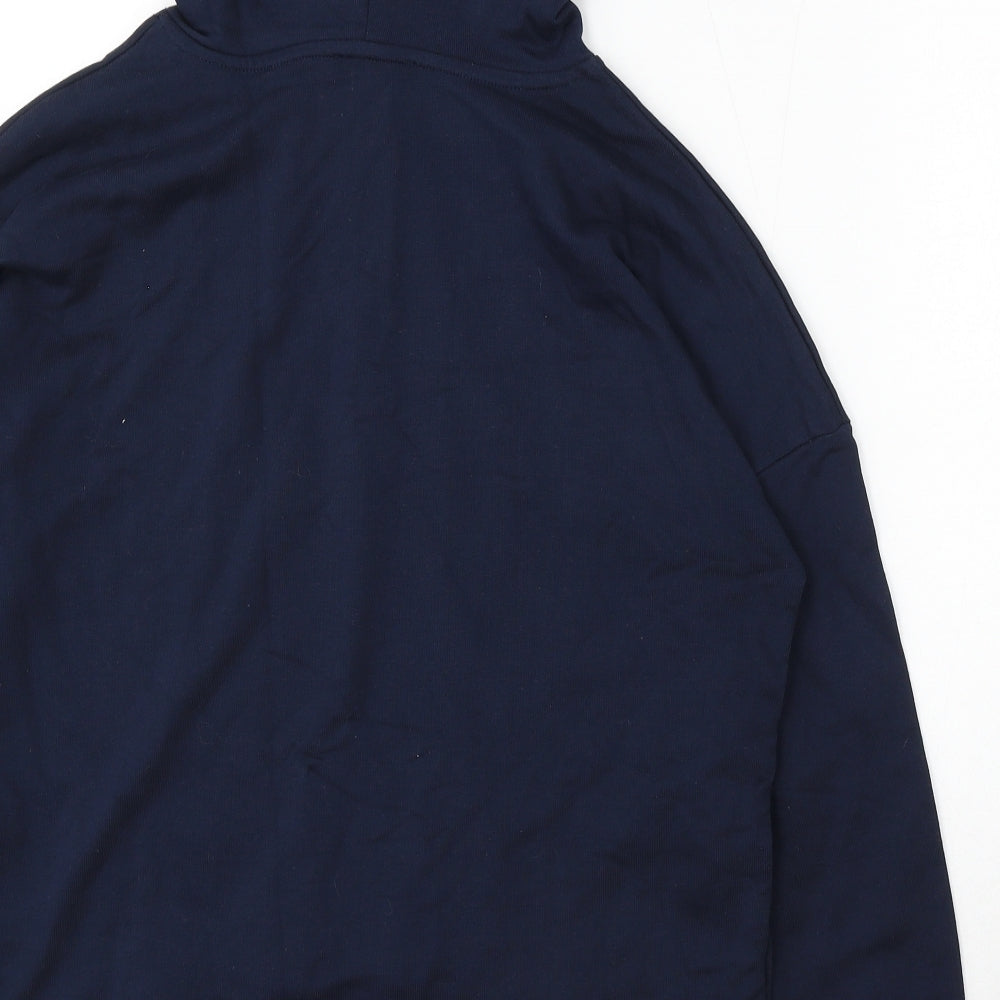 ORSAY Womens Blue Cotton Pullover Hoodie Size M Tie - Forever beautiful