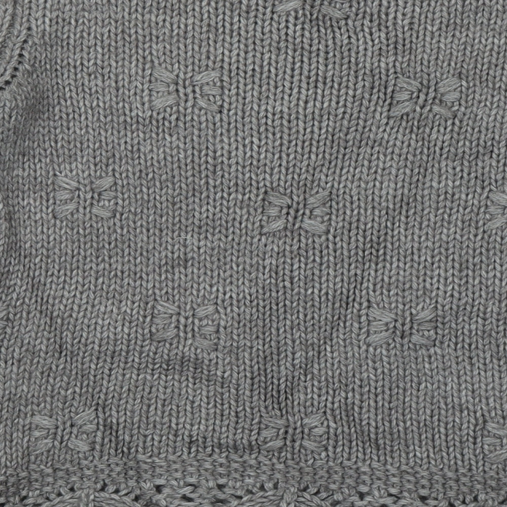 Marks & Spencer Womens Grey Round Neck Geometric Acrylic Pullover Jumper Size 10