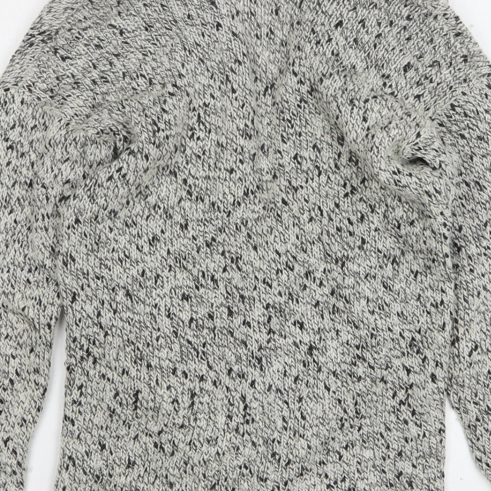 H&M Womens Grey V-Neck Acrylic Cardigan Jumper Size S