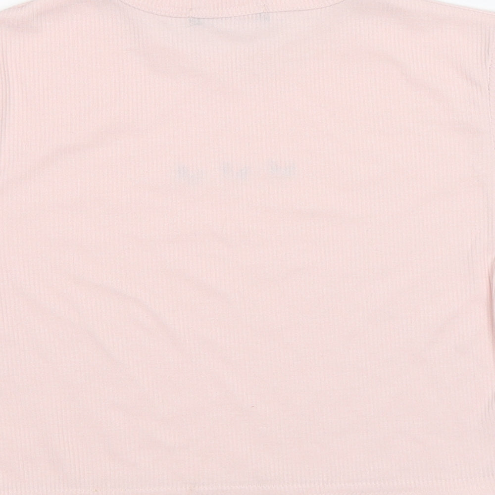 STYLEWISE Womens Pink Polyester Jersey T-Shirt Size 10 Round Neck - butterflies