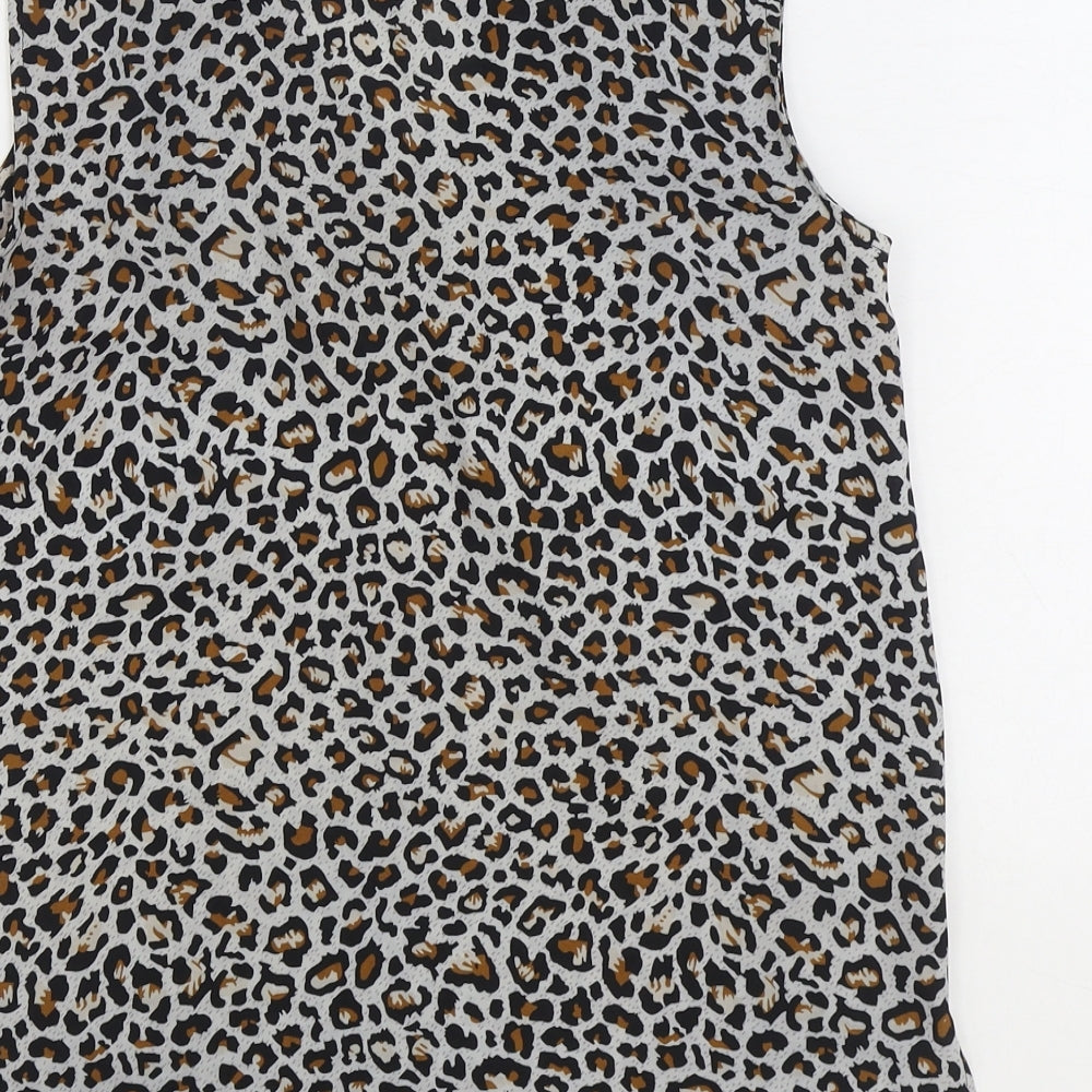 Atmosphere Womens Multicoloured Animal Print Polyester Basic Blouse Size 6 V-Neck