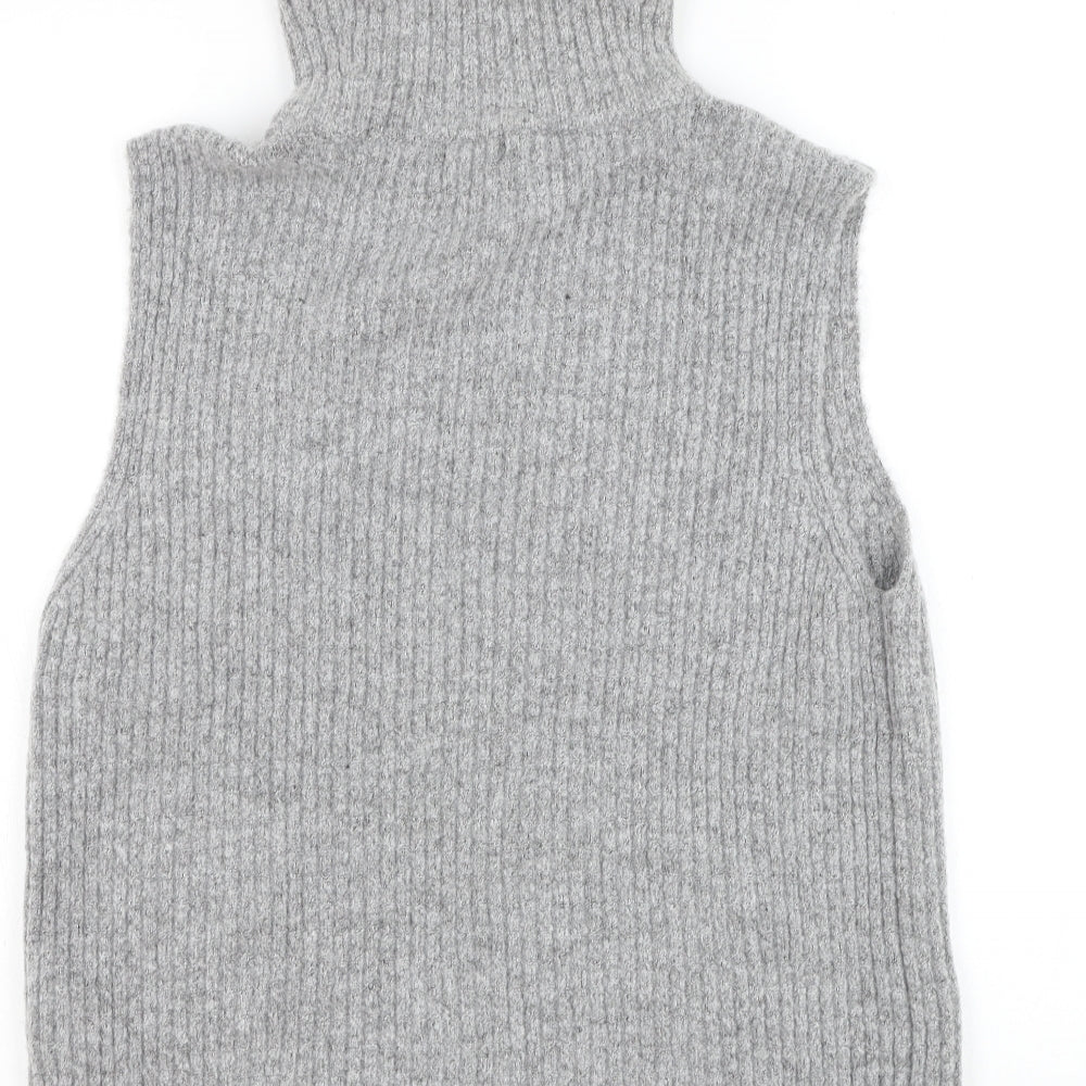 Object Womens Grey High Neck Acrylic Pullover Jumper Size M