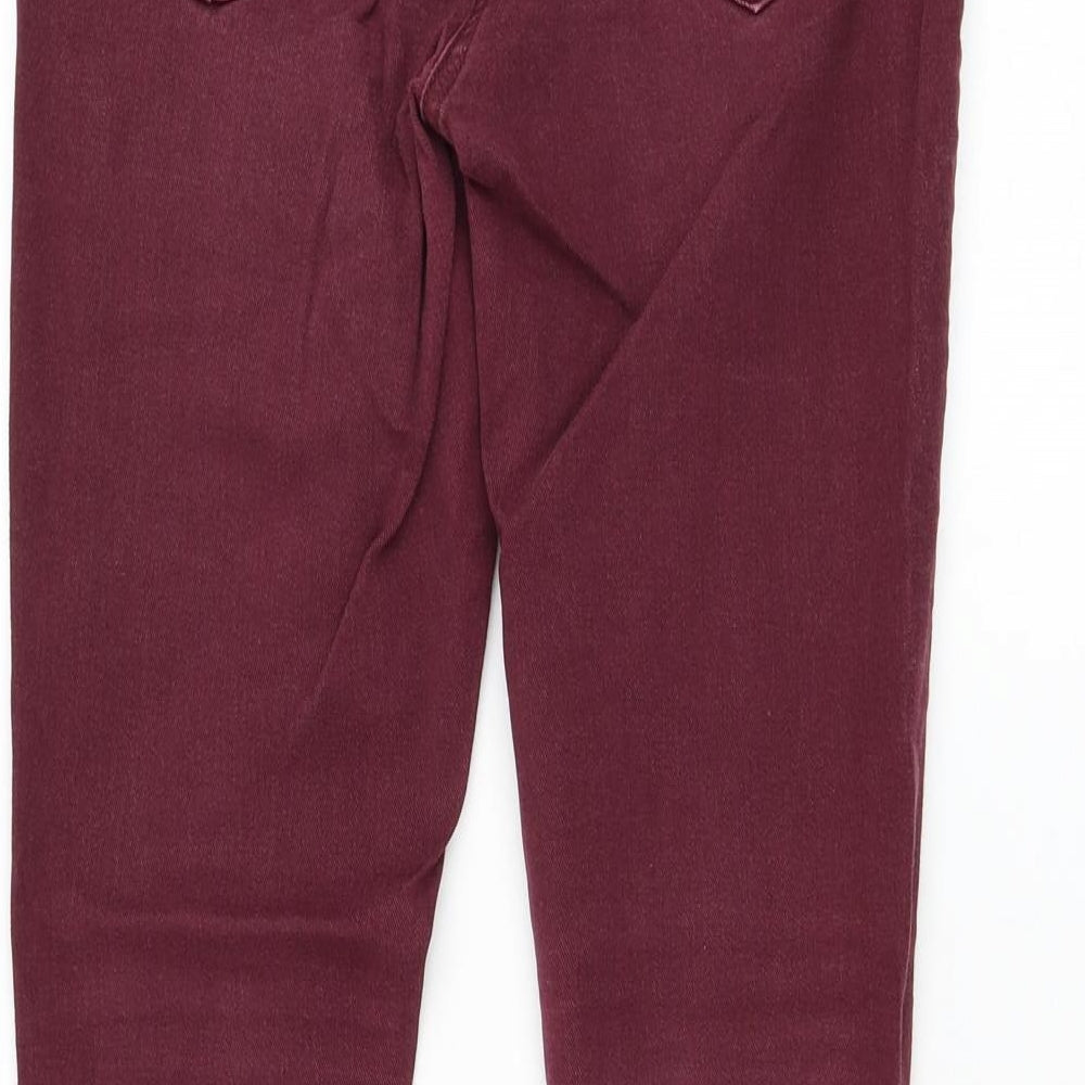 Preworn Womens Red Polyester Skinny Jeans Size 28 in L29 in Regular Zip