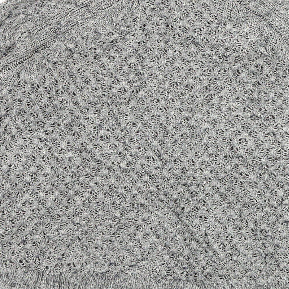 H&M Womens Grey Round Neck Acrylic Pullover Jumper Size M