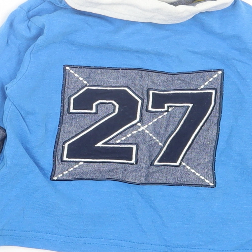 Dunnes Stores Boys Blue Cotton Basic Polo Size 9-12 Months Collared Button - Baseball