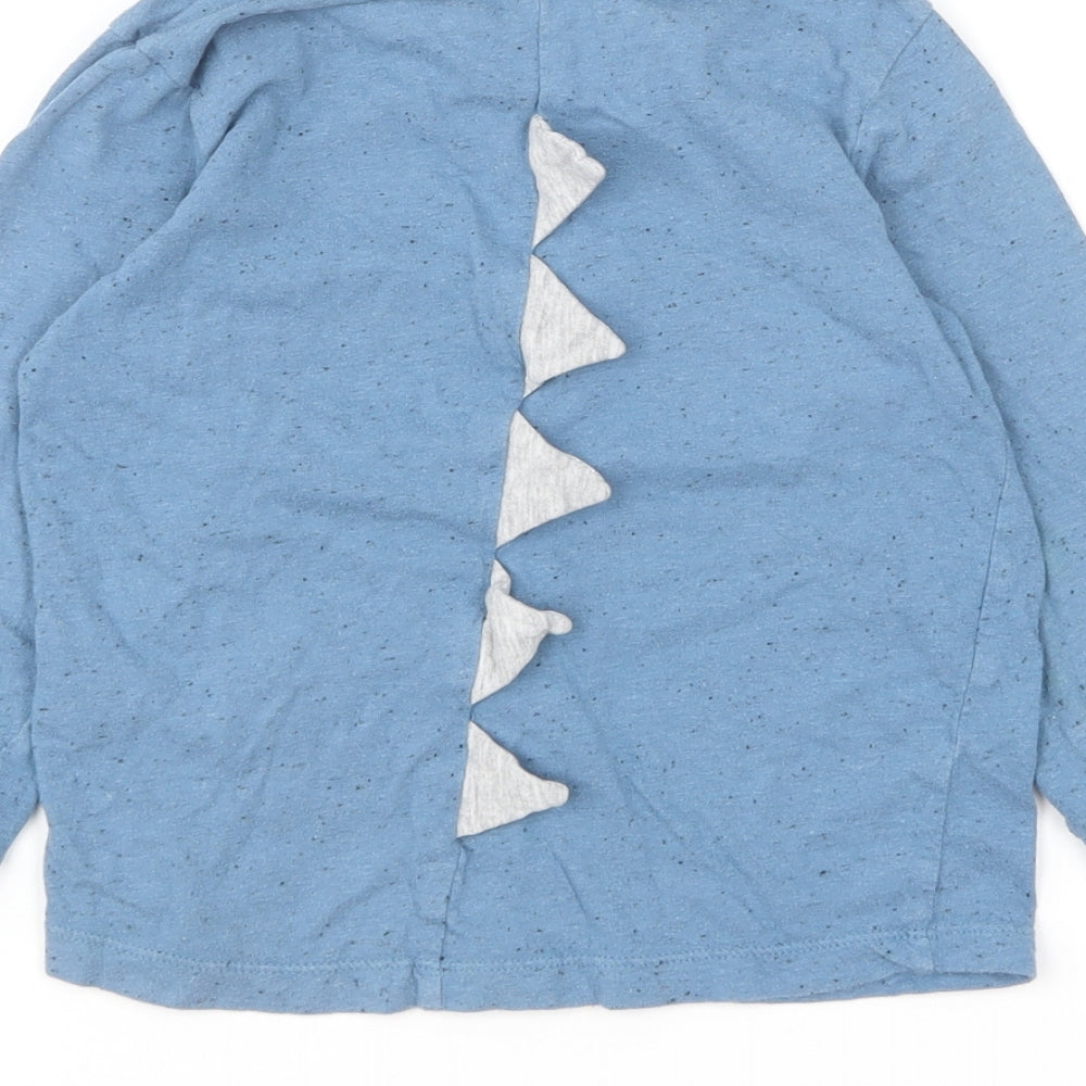 Matalan Boys Blue Cotton Basic T-Shirt Size 3-4 Years Round Neck Pullover - T-Rex