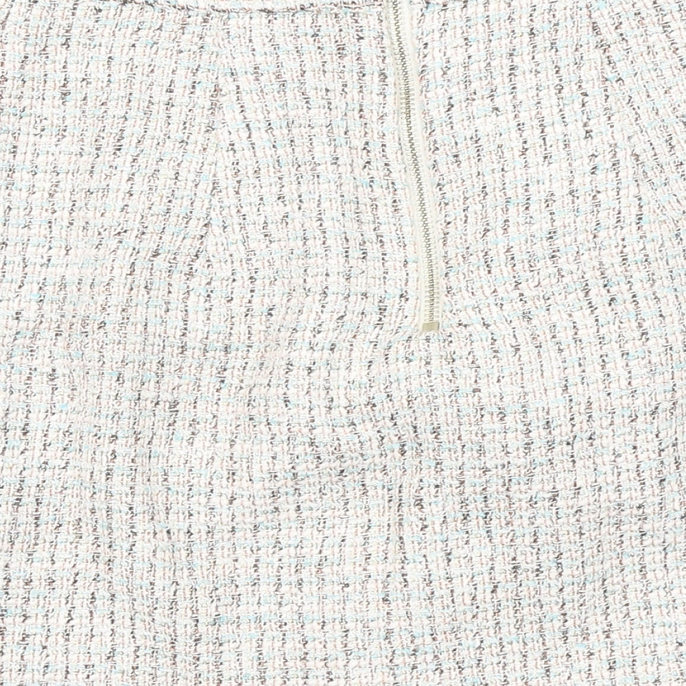 Topshop Womens Multicoloured Cotton Mini Skirt Size 8 Zip