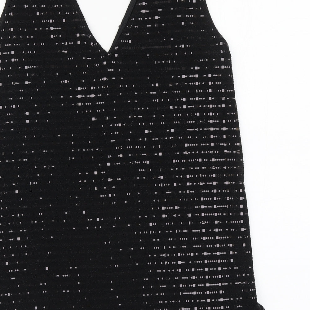 Wallis Womens Black Nylon Basic Tank Size S V-Neck