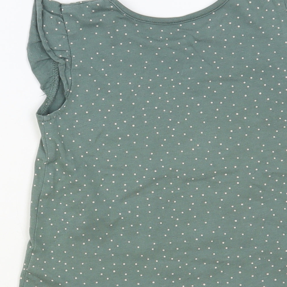 George Baby Green Polka Dot Cotton Basic Tank Size 12-18 Months Crew Neck Pullover