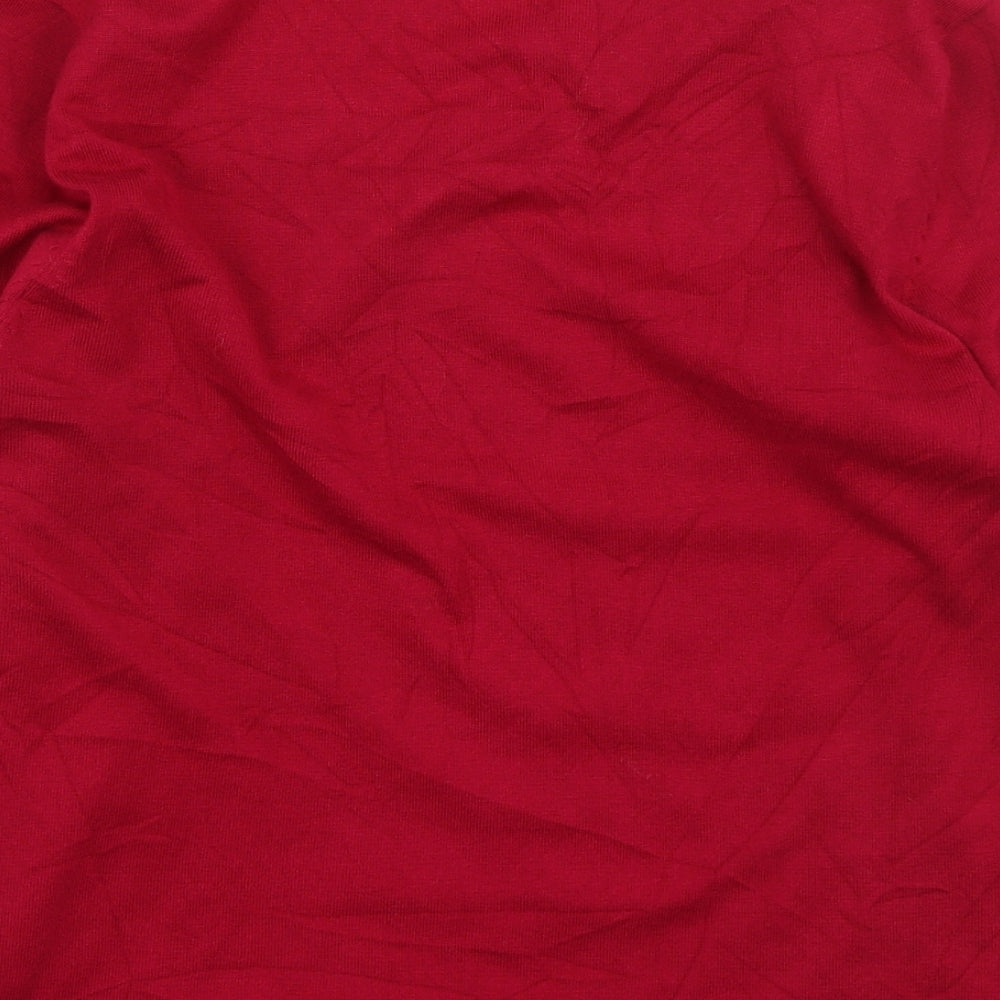TIGI Womens Red V-Neck Viscose Pullover Jumper Size 10