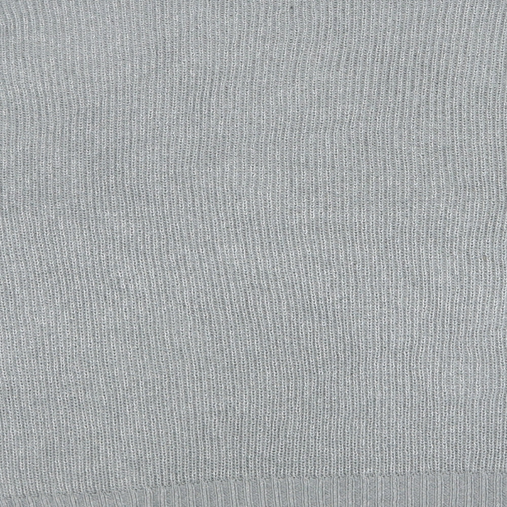 Marks & Spencer Womens Silver Round Neck Acrylic Pullover Jumper Size 16